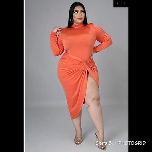 Orange Knot Skirt Set